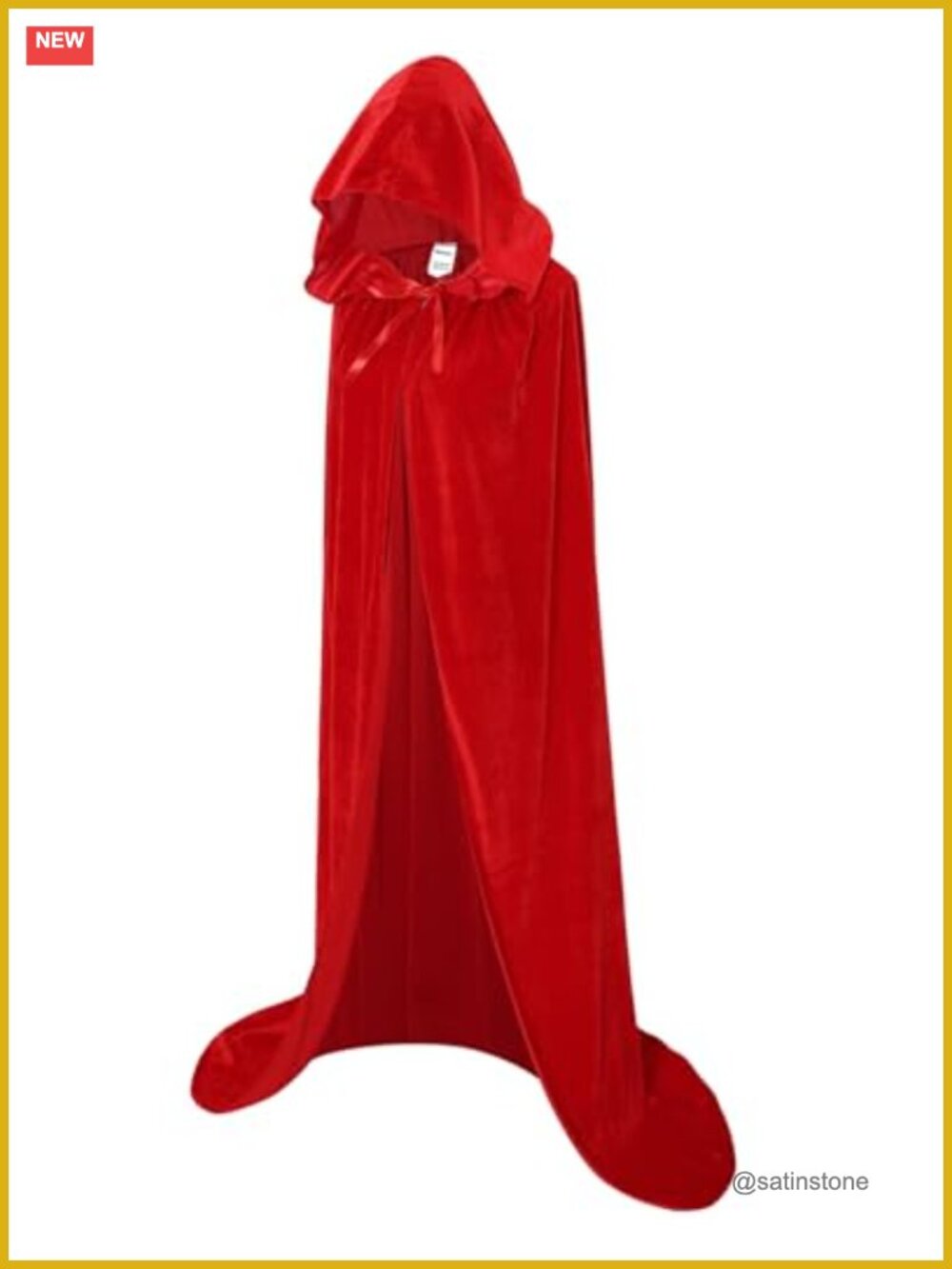 Full Length Hooded Velvet Cape Cloak Adult Halloween Costume